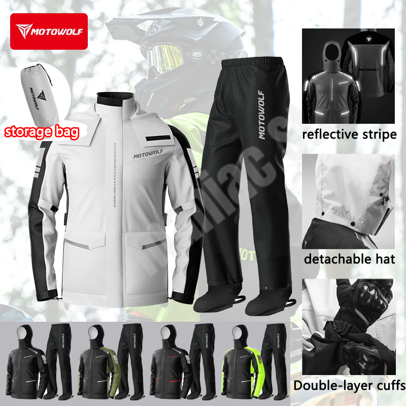 Cycling Commute Rain - Motorcycle Reflective Raincoat Waterproof Cycling Hiking