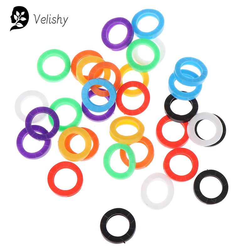 Chain Lock Combination - 32pcs Mixed Color Hollow Rubber Key