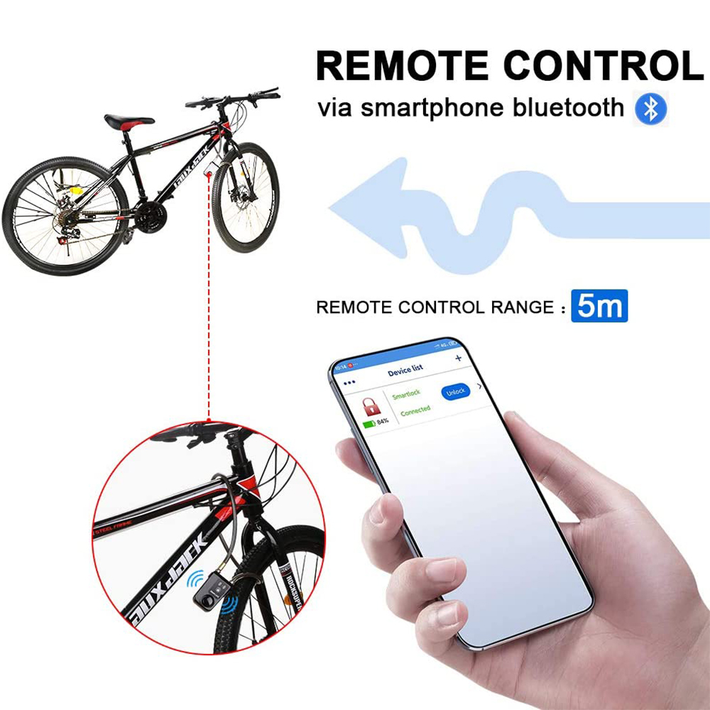 Bluetooth Smart Bike Lock Wate - Chain Lock Combination บทวิจารณ์และราคา