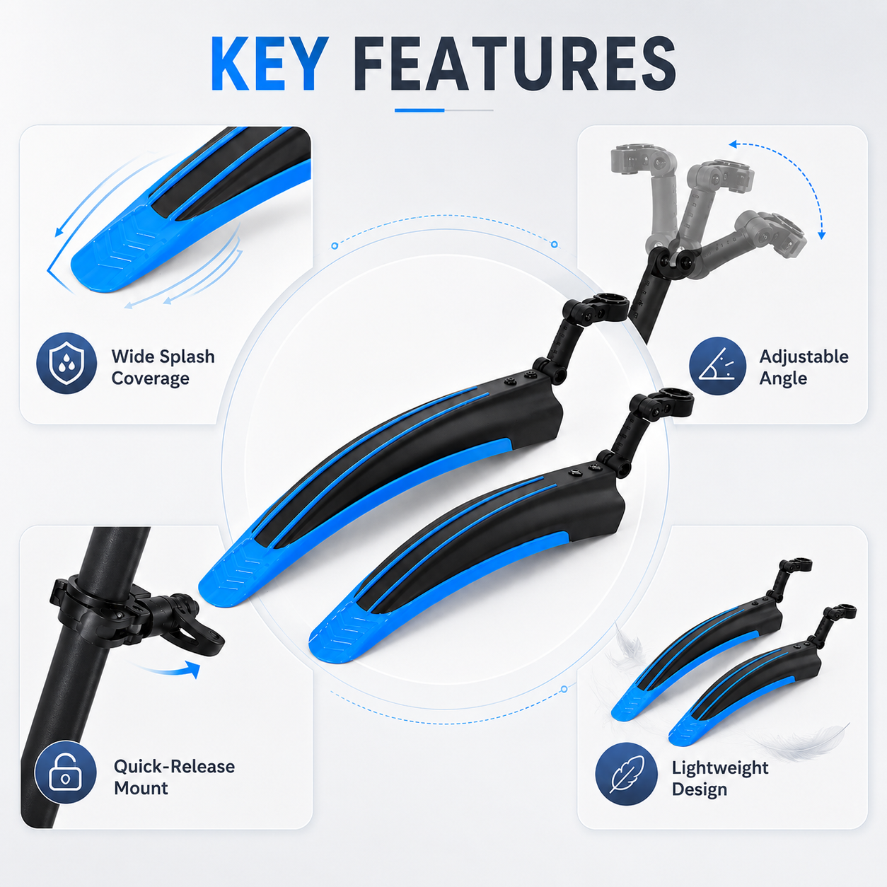 PINMOAP 2PCS Bicycle Mudguard  - Cycling Commute Rain บทวิจารณ์และราคา