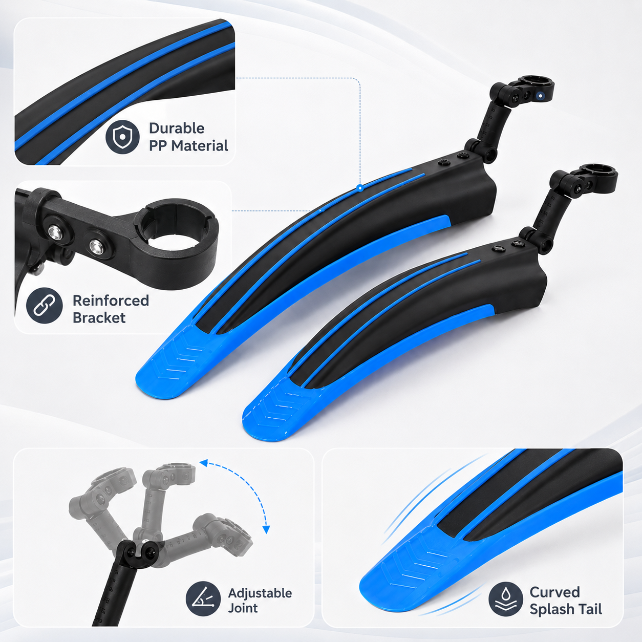 PINMOAP 2PCS Bicycle Mudguard  - Cycling Commute Rain บทวิจารณ์และราคา