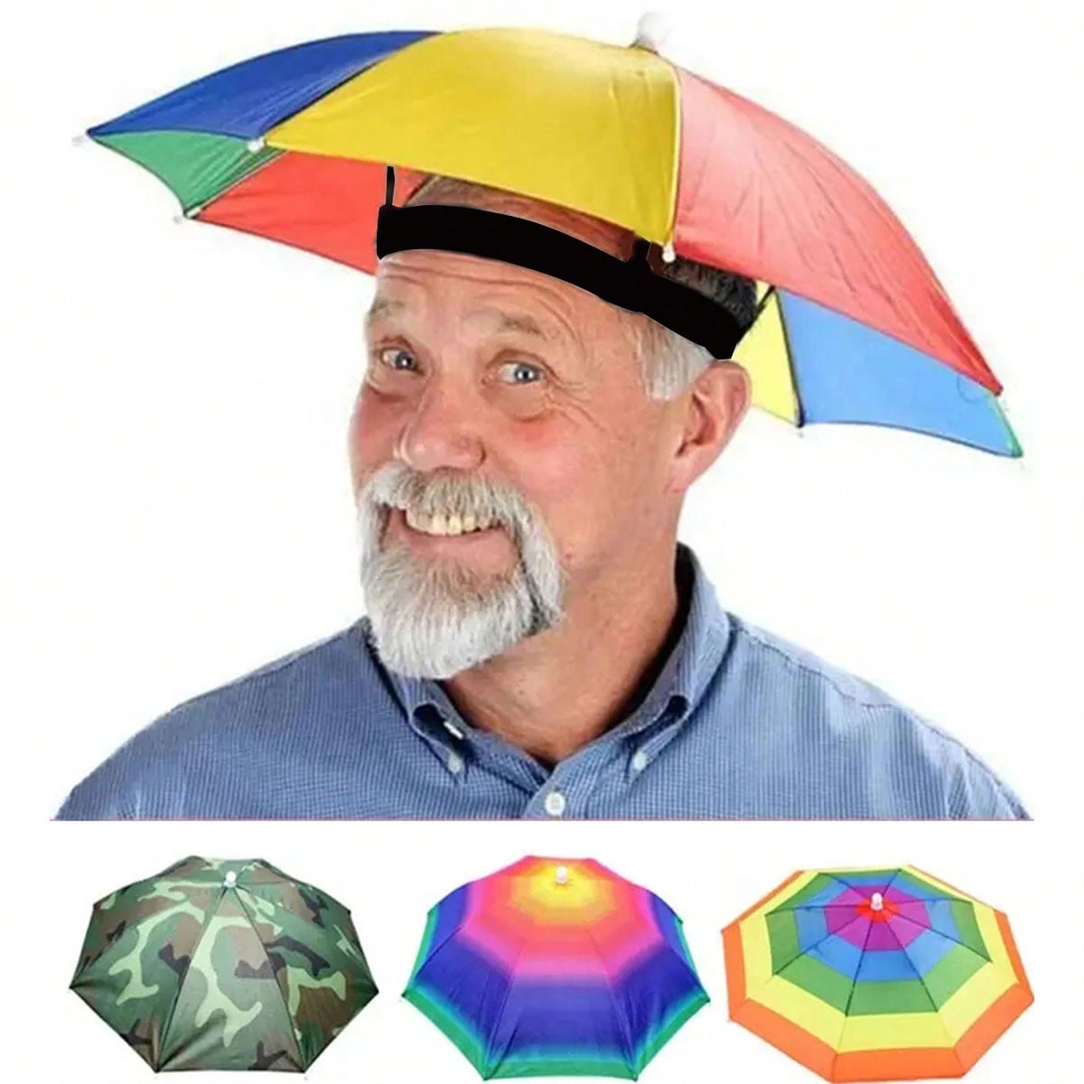 Hands Free Head Wear Umbrella  - Cycling Commute Rain บทวิจารณ์และราคา