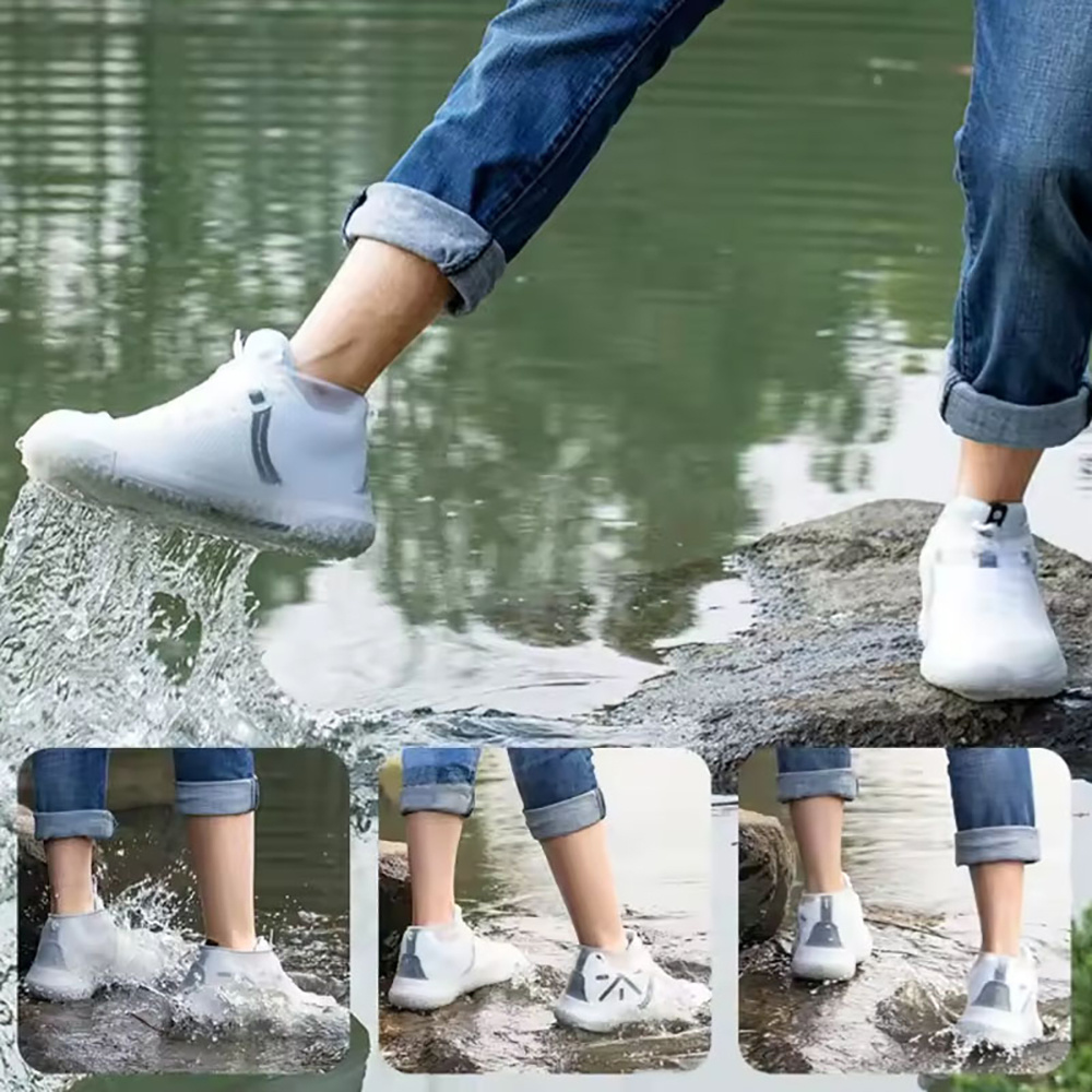 1 Pair Reusable Rubber Rain Bo - Cycling Commute Rain บทวิจารณ์และราคา