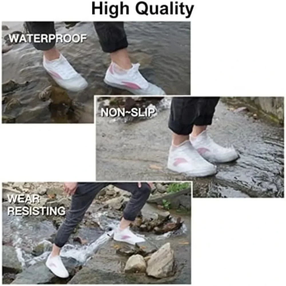 1 Pair Reusable Rubber Rain Bo - Cycling Commute Rain บทวิจารณ์และราคา