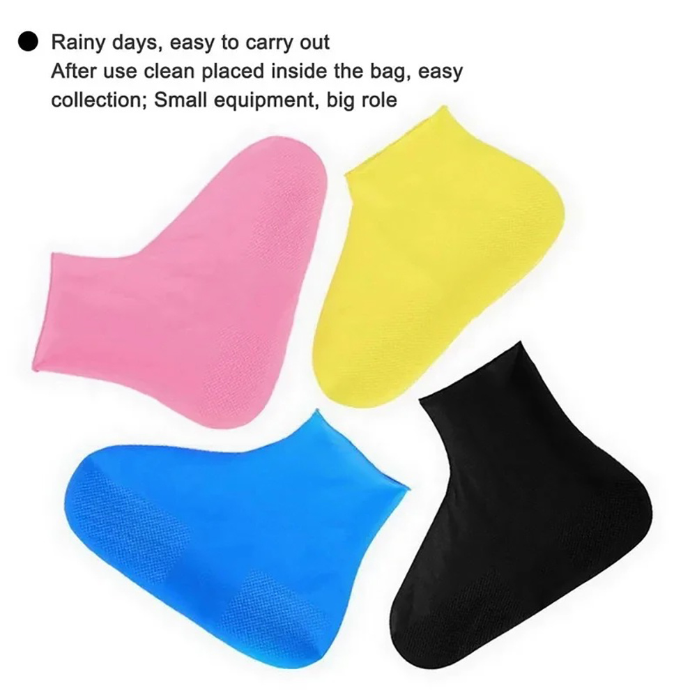 1 Pair Reusable Rubber Rain Bo - Cycling Commute Rain บทวิจารณ์และราคา