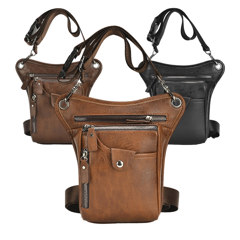Vintage Pu Leather Waist Pack  - Cycling Commuter Bag บทวิจารณ์และราคา