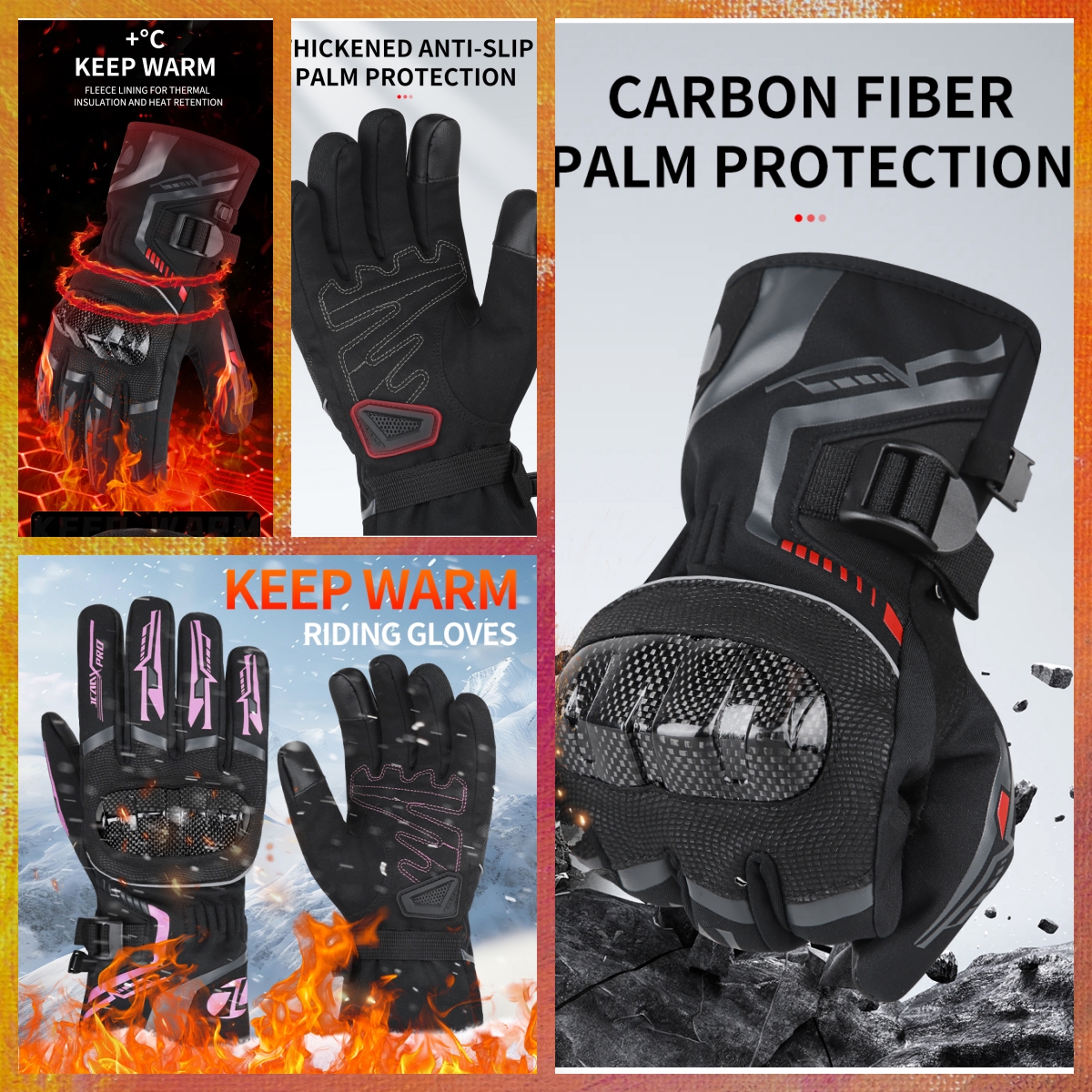 Winter Men Motorcycle Glove Gi - Waterproof Cycling Commute บทวิจารณ์และราคา