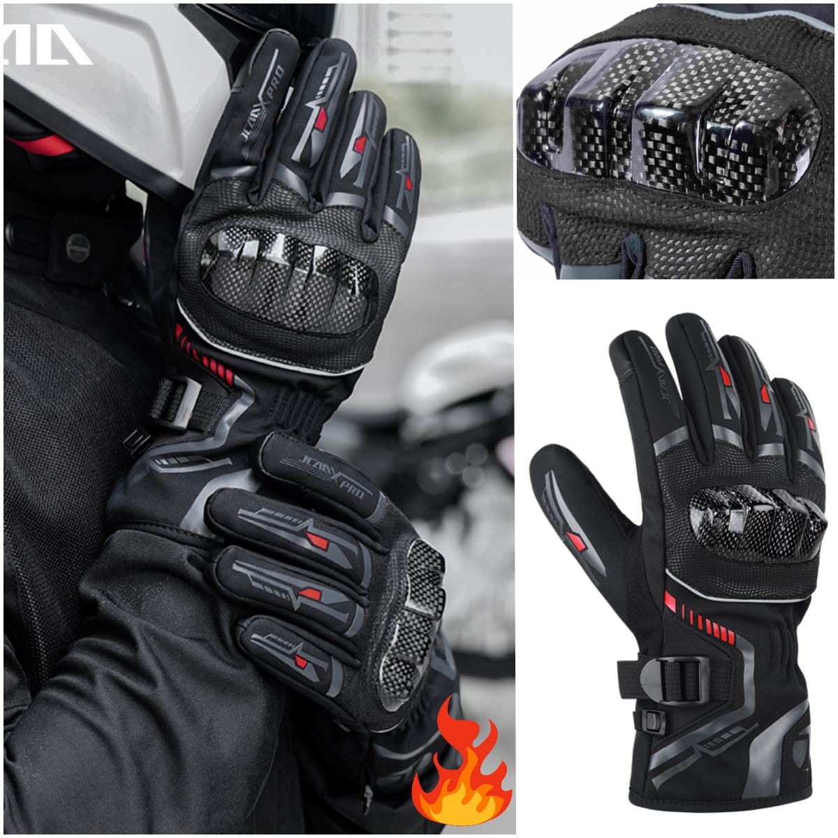 Winter Men Motorcycle Glove Gi - Waterproof Cycling Commute บทวิจารณ์และราคา